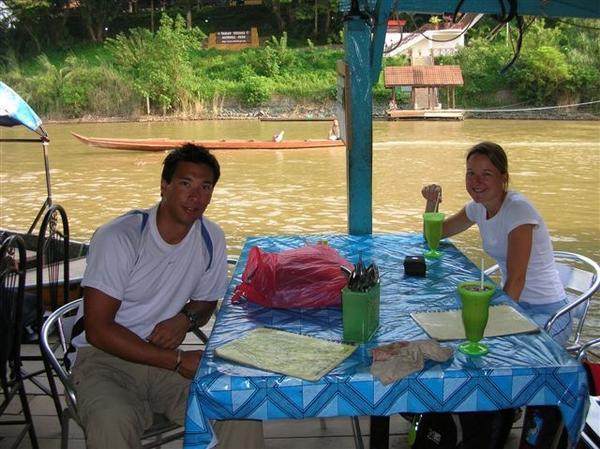 Breakfast at a floating restaurant