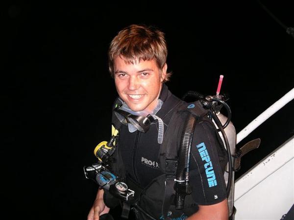 Keith on his night dive