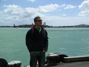 Keith contemplating the Auckland skyline