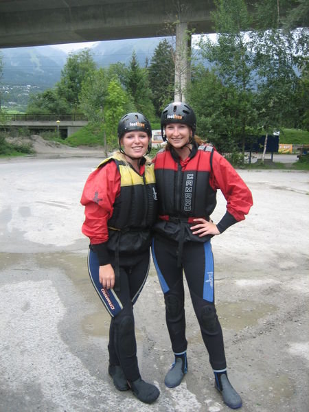 Rachel and I before Rafting