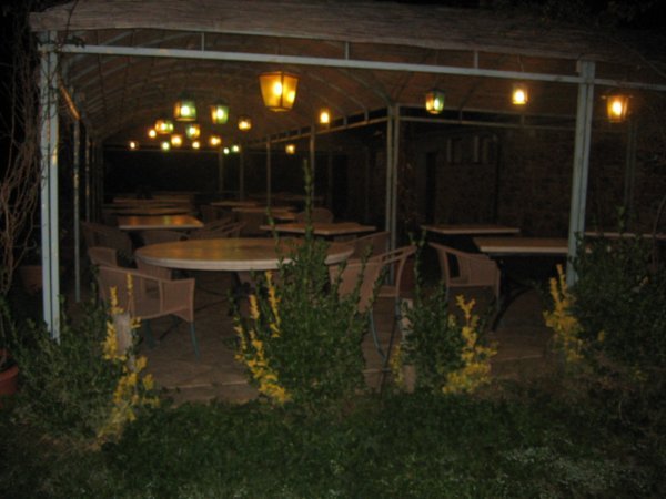 Outdoor Dining area by night