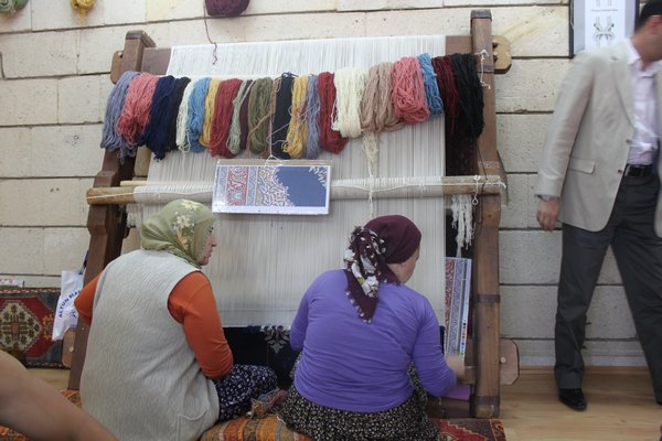 Women weaving Carpets