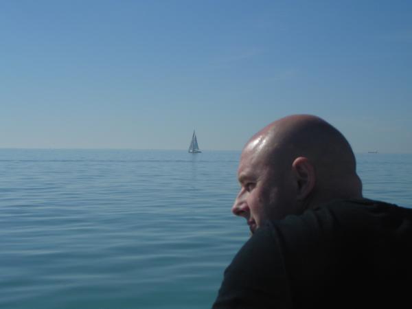 Alan contemplating sailing in the Whitsundays...