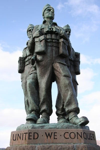 Beautiful war memorial just after Spean Bridge near Fort William.