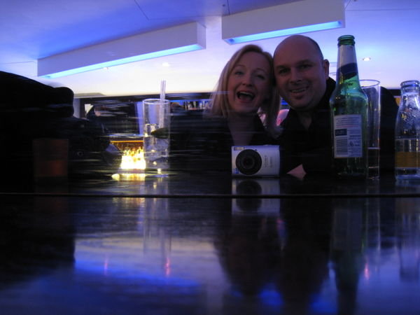 Us being jolly in the bar of Cliff Richards Hotel in Manchester.  