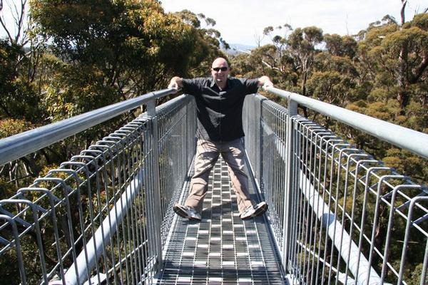 Alan on the swingy bridge