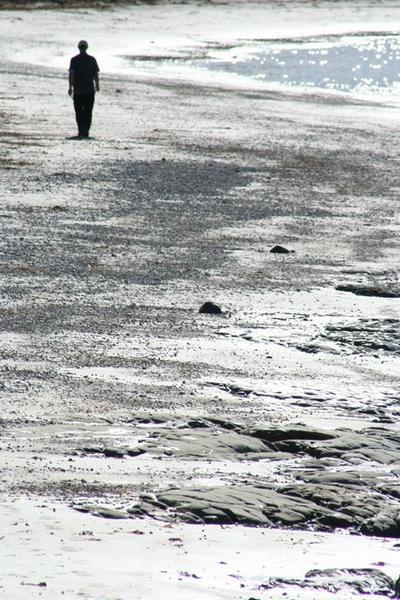 Man out walking his dog, Kaikoura.