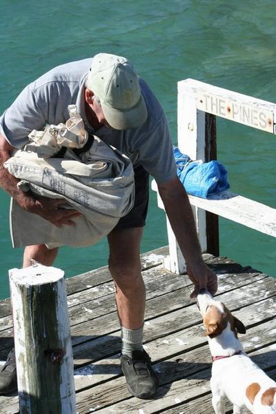 The captain of our boat had a treat for every dog waiting on each jetty.