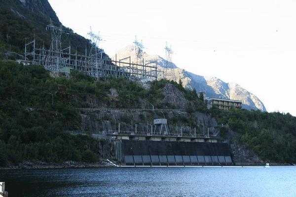 Outside the Power station, on Lake Manapouri