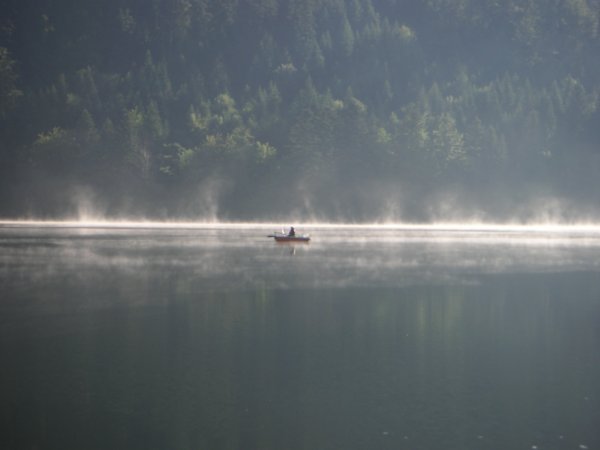 Early morning mist over Lac Longemer.