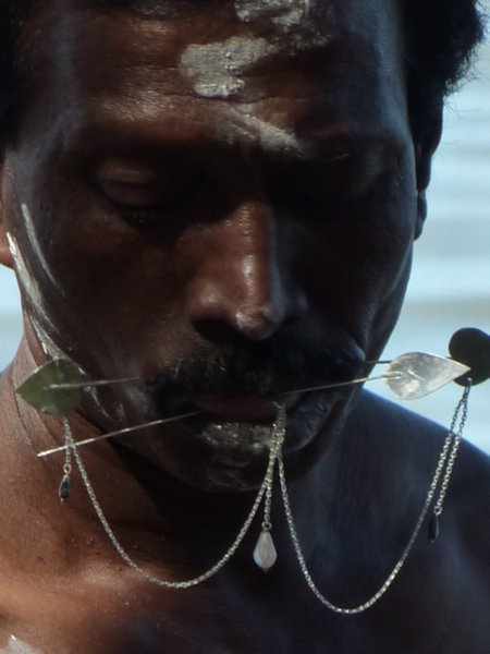 Pierced man at Thaipoosam Cavadee 