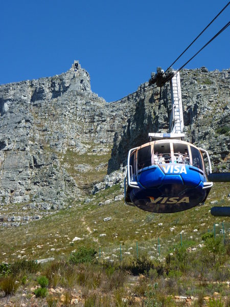 Cable car up Table Mountain