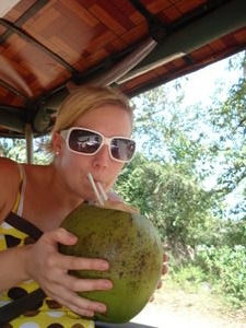 coconut in the tuk tuk