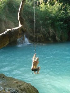 on the rope swing
