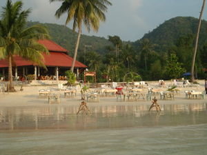 the resorts restaurant on the beach