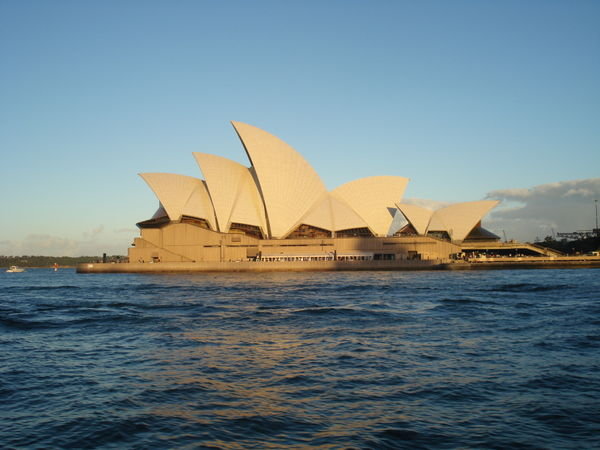 sun going down over the opera house..
