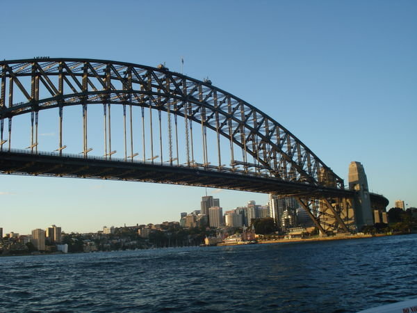 close up of the bridge from ferry..