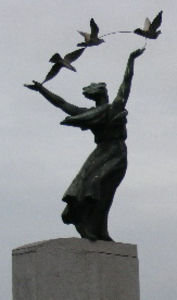 Dnipro statue.