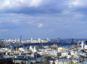 Kyiv skyline.