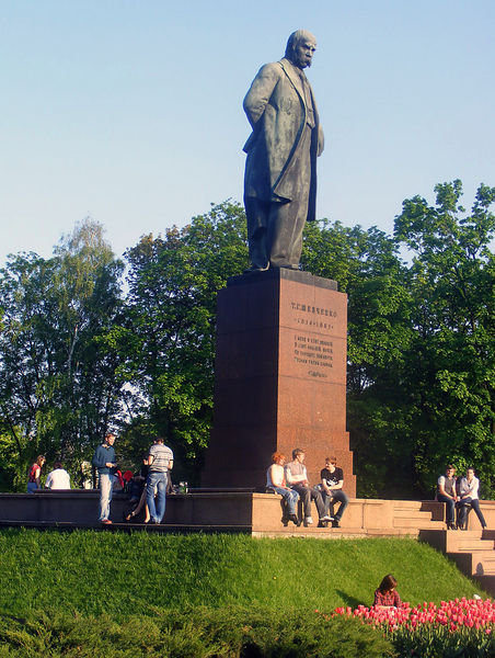 Statue to Taras Shevchenko, Ukraine's national poet.