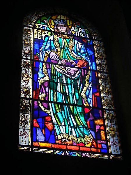 Stained glass window in the Basilica.