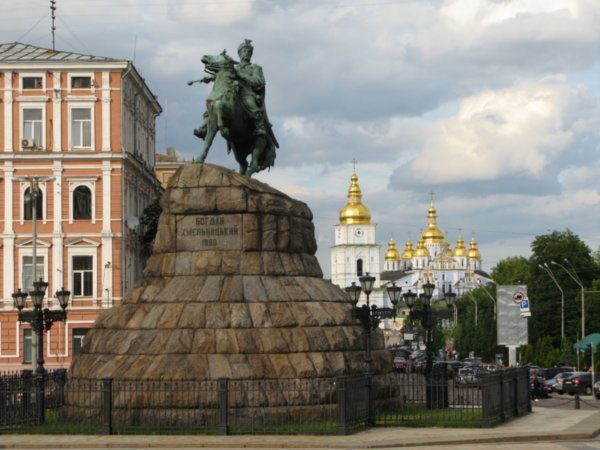 The statue of Bohdan Khmelnitsky, in front of St. Michael's monastery.