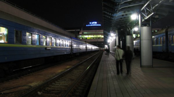 Kyiv's central train station.