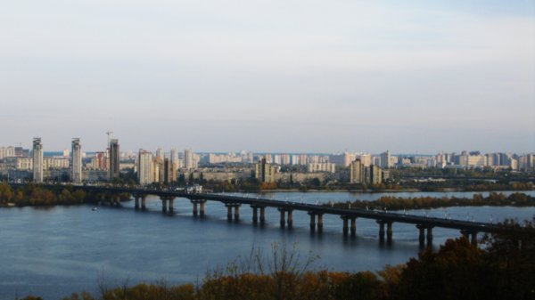 The left bank of the River Dnieper.