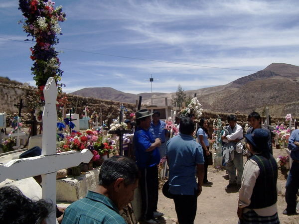 Gathering in the Aymara cemetery