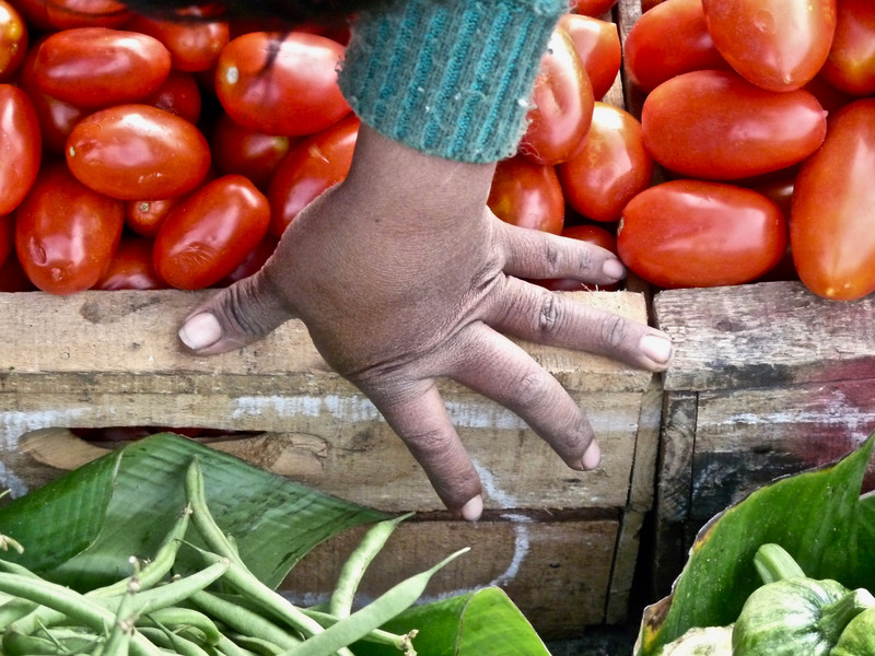 red, hand, green