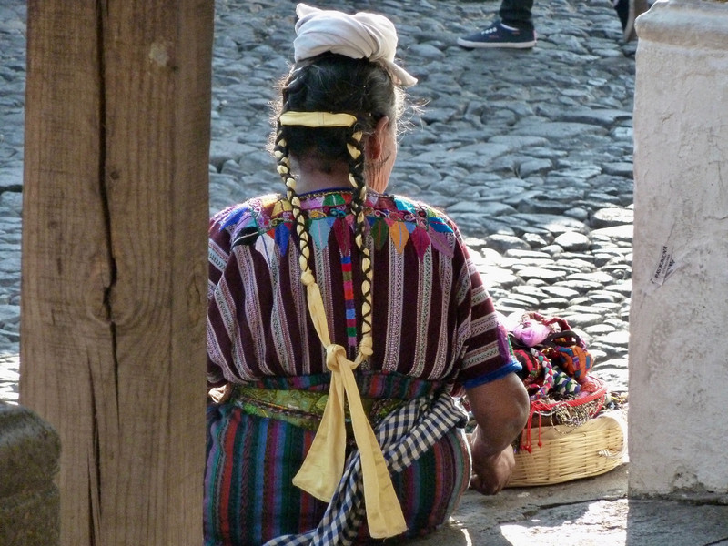 Mayan woman in braids