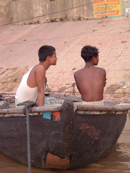 Two Boys & Their Boat on the Ganges