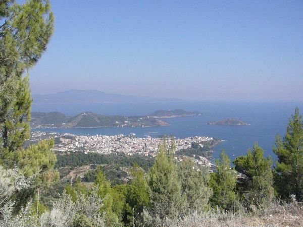skiathos town from up in the mountains