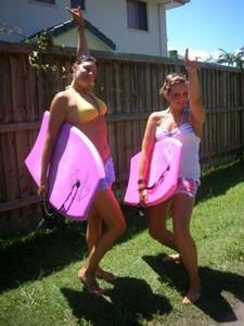 me and gem with our new boards!!