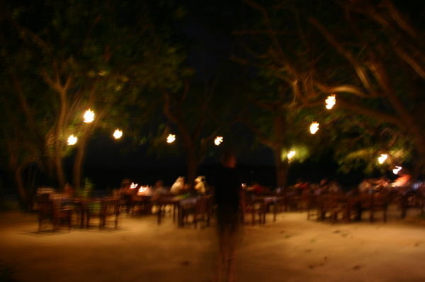 Candlelit, beach front dinner