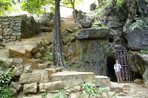 Fantasy-like cave entrance