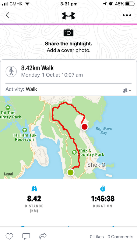 MapMyWalk of our Dragon Back Hike