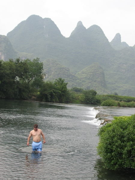 swimming in the Yulong river