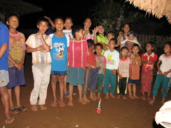 village kids singing for us