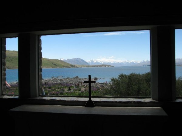 the view from inside the church
