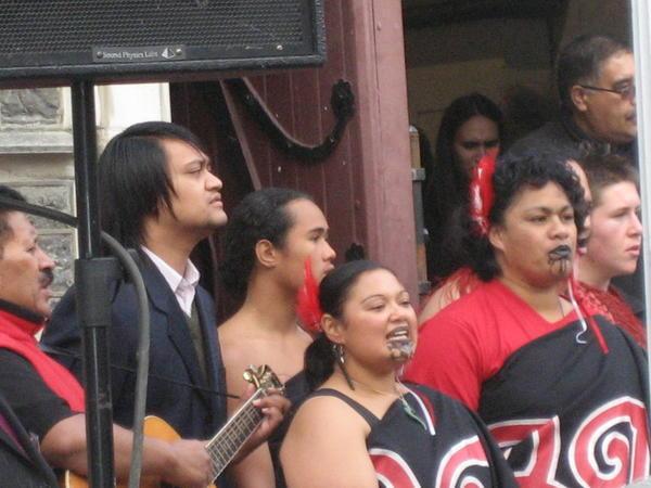 Some of the maori choir in Christchurch