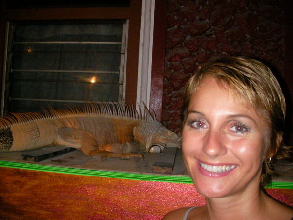 me and christal, the pet reptile at robs place!