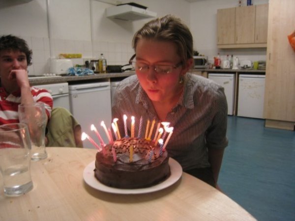 Me blowing out the candles