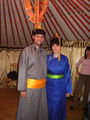resplendent in traditional Mongolian attire