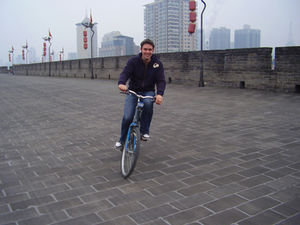 Alan bikes the city walls
