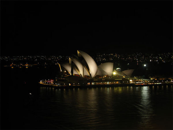 The opera house at night