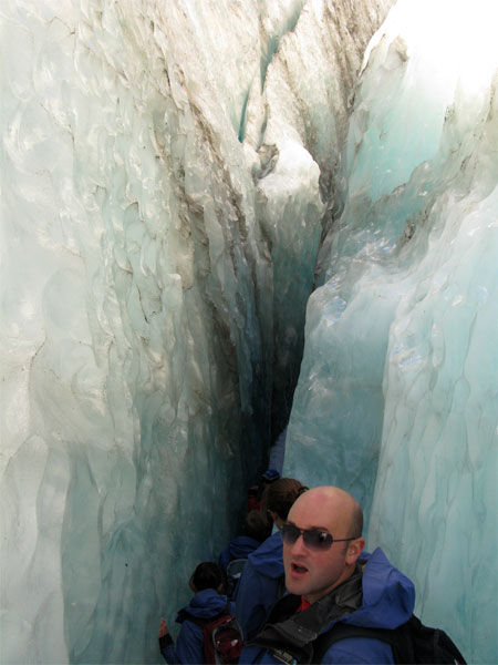 There, the crevasse...