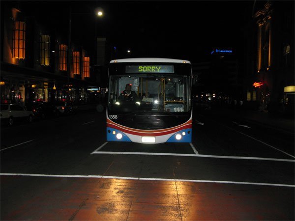 A repentant night bus