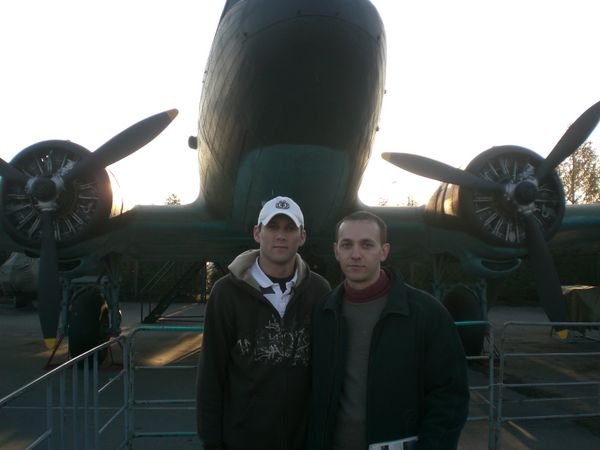 Tour guide Mike and I infront of an American made DC-3..haha