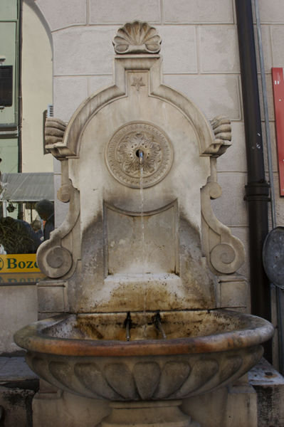 Centuries-old water fountain in the market, has always been used to wash the fruit and vegetables that are purchased.